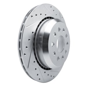 Jeep Gladiator Brake Rotor (1) - Rear Right - R1 Concepts - Drilled & Slotted - Silver - `20-`25